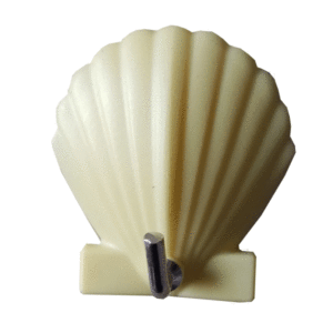 GANCIO ADESIVO 1 PUNTA METALLO A CONCHIGLIA