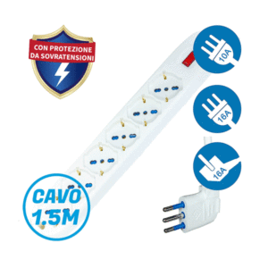MULTIPRESA 10 A 4 PRESE BIVALENTI/ SCHUKO