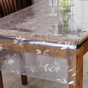 TOVAGLIATO TRASPARENTE CON DECORI H. 140