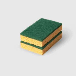 SPUGNA ABRASIVA GIALLO-VERDE CELLULOSA 2 PEZZI