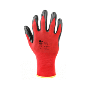 GUANTO NITRILE SOLIDO ROSSO NERO HDP