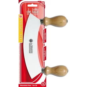 DE LUCA MEZZALUNA ACCIAIO INOX M/LEGNO 22