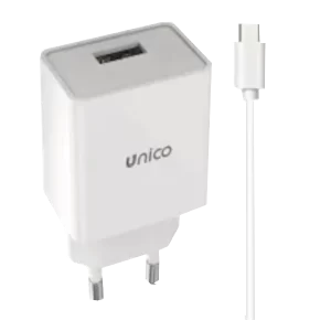 CARICATORE VIAGGIO 1 PORTA USB 2.4A CON CAVO USB A C BHC2617